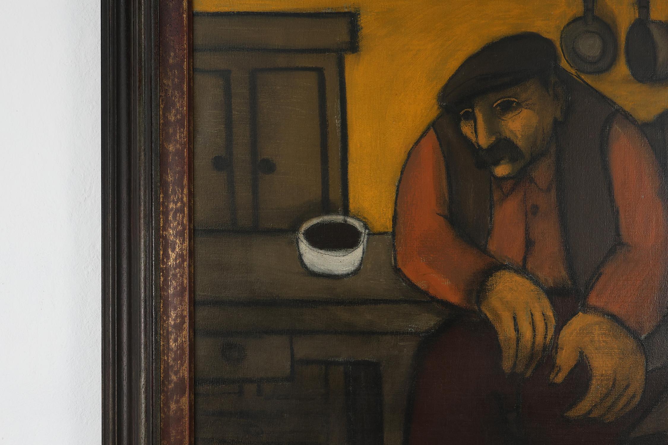 Expressionistisches Gemälde von Robert Deman, Belgien, 1940er Jahre (Leinwand) im Angebot