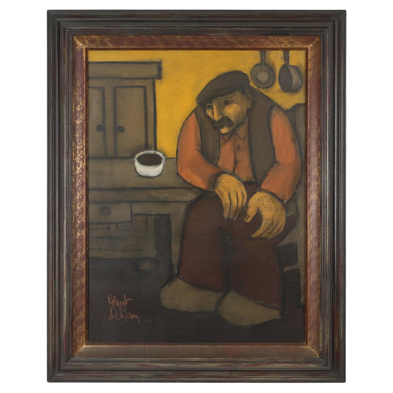 Quadro espressionista di Robert Deman, Belgio, anni '40