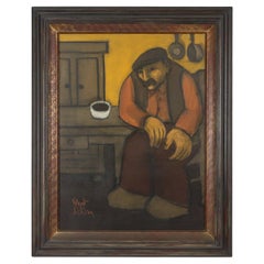 Expressionist painting by Robert Deman, Belgium 1940s
