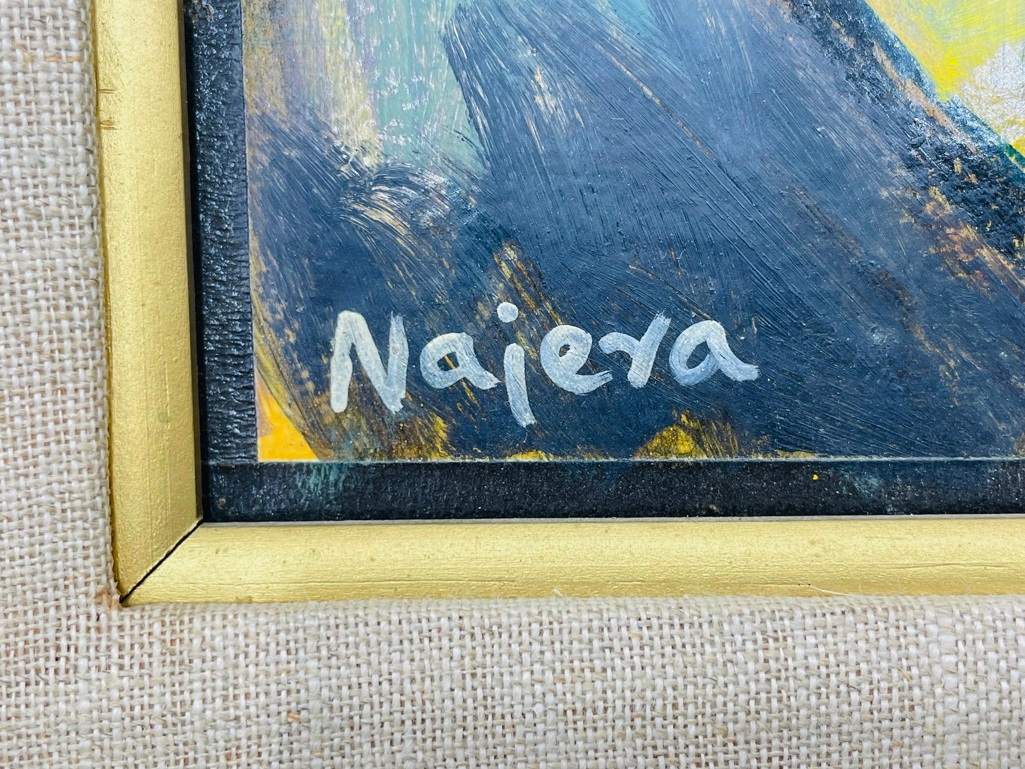 Expressionist Portrait by Héctor Najera, Oil on Board, Mexico, 20th Century.; For Sale 3