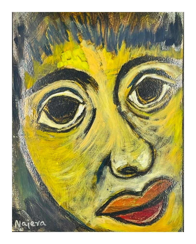 Expressionist Portrait by Héctor Najera, Oil on Board, Mexico, 20th Century.; For Sale 4