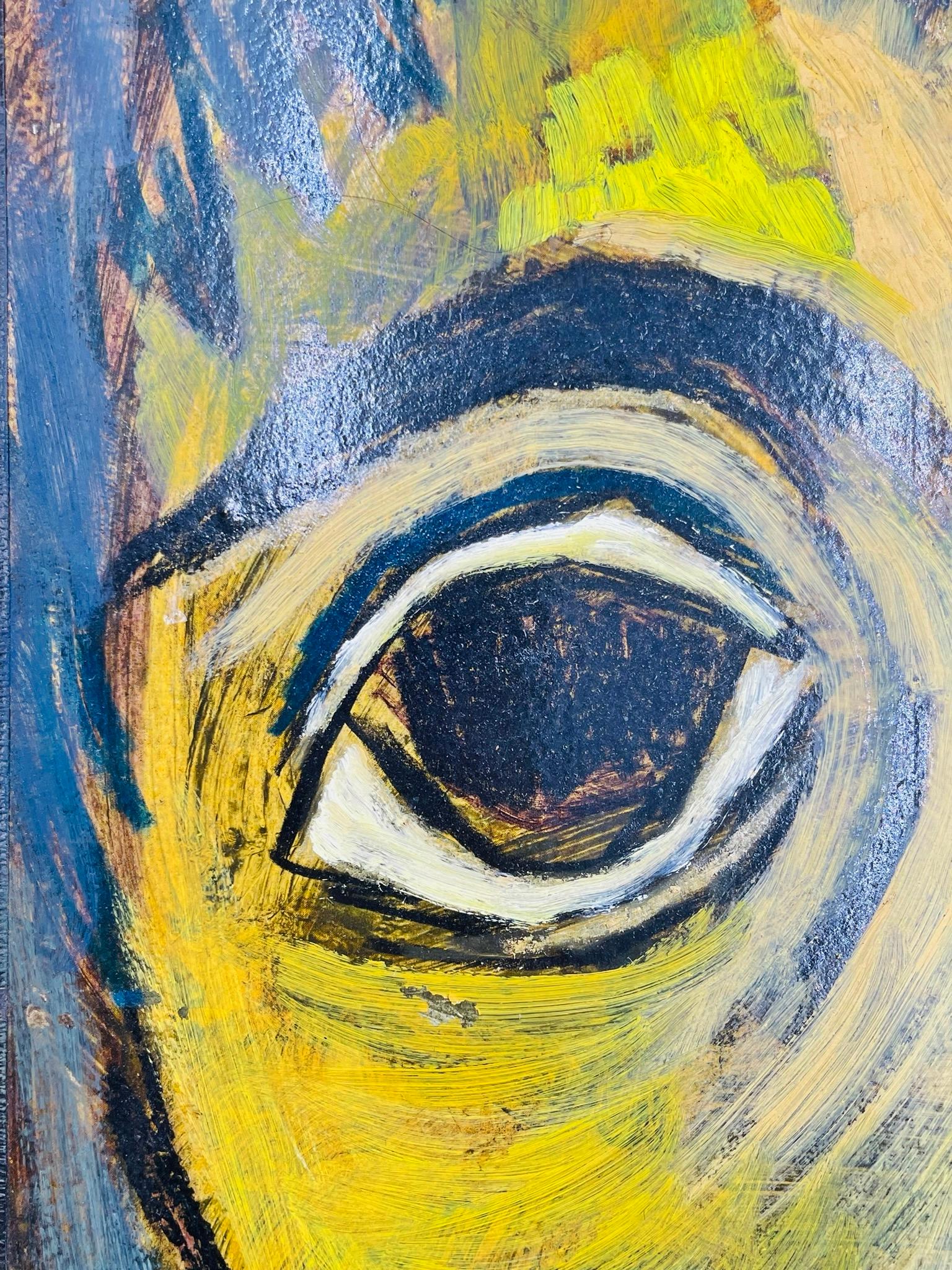 Expressionist Portrait by Héctor Najera, Oil on Board, Mexico, 20th Century.; For Sale 1