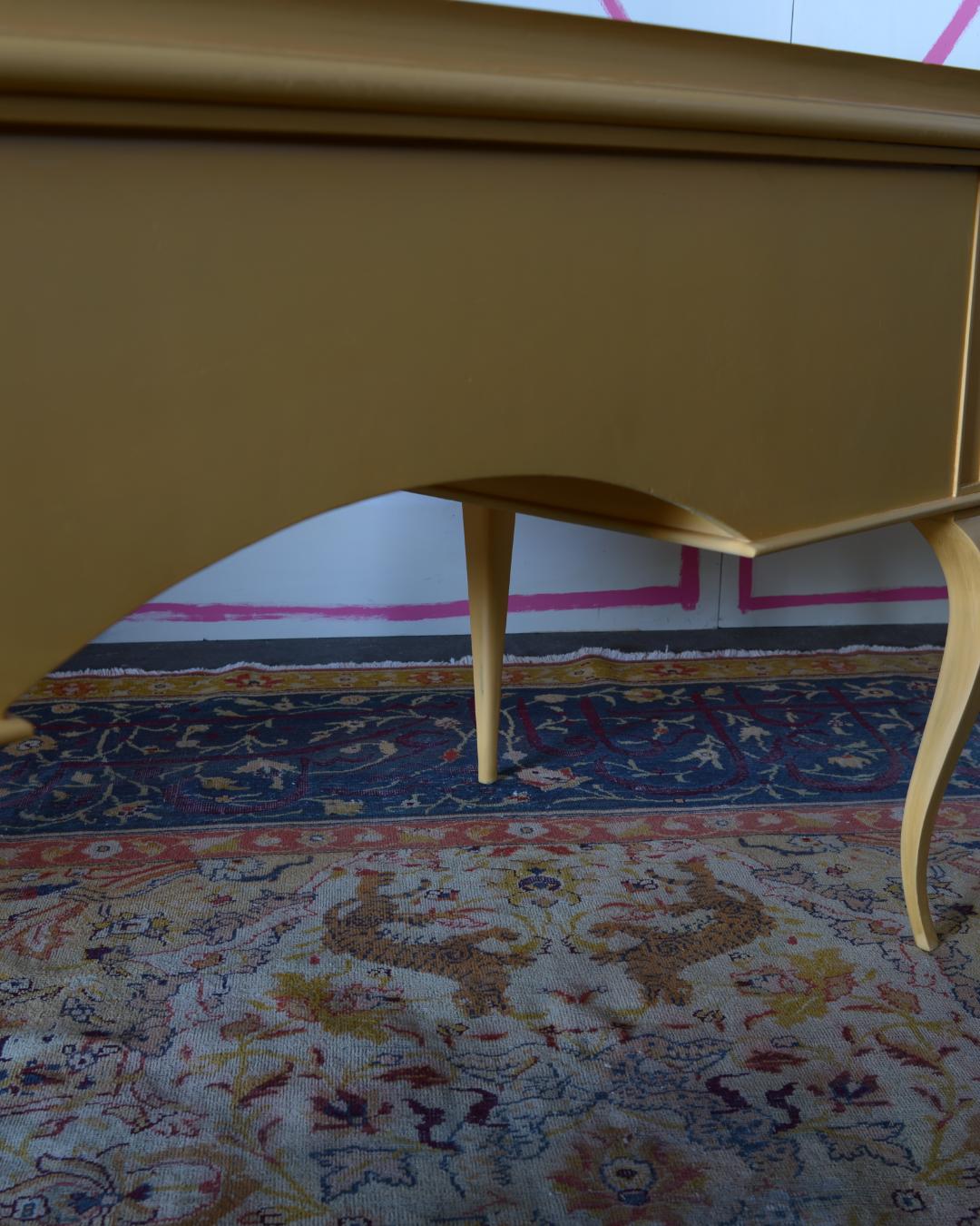 Expressionist Rococo Berlin Deko Bureau-Plat/Desk, Lacquered in Saffron Yellow in vendita 8