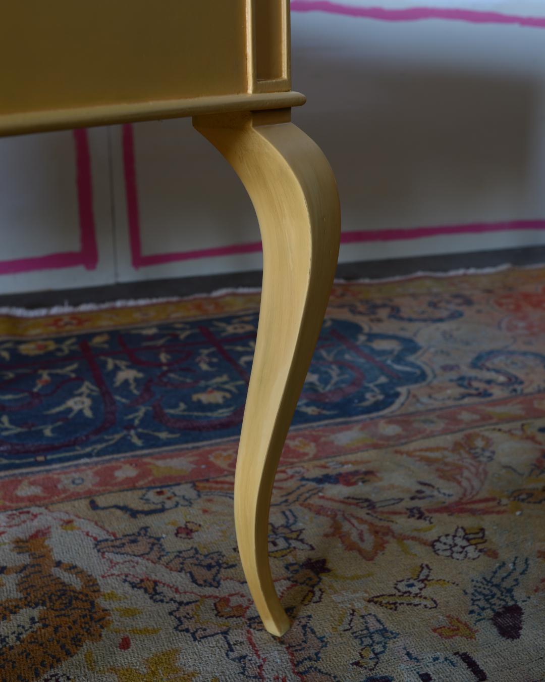 Expressionist Rococo Berlin Deko Bureau-Plat/Desk, Lacquered in Saffron Yellow in vendita 10
