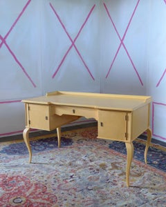 Expressionist Rococo Berlin Deko Bureau-Plat/Desk, Lacquered in Saffron Yellow