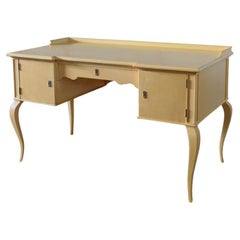 Antique Expressionist Rococo Berlin Deko Bureau-Plat/Desk, Lacquered in Saffron Yellow