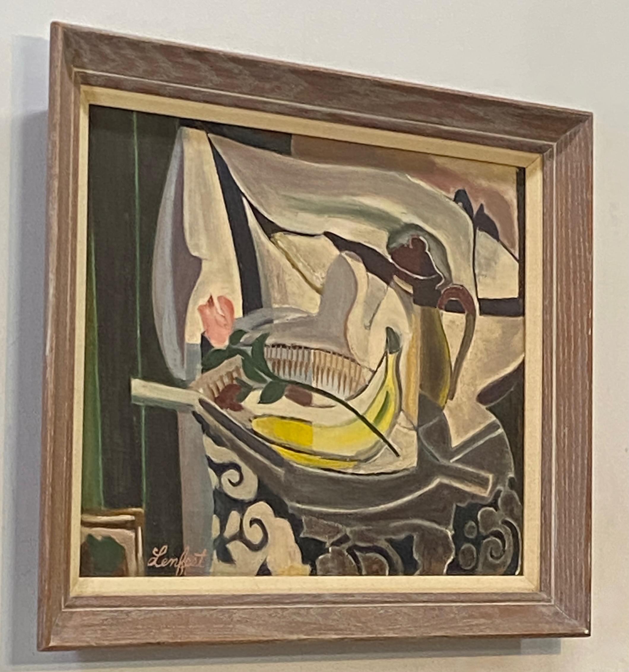 20th Century California Expressionist Still Life Painting signed Frank Lenfest For Sale