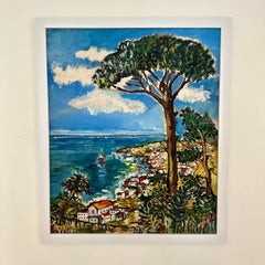 Expressionistisches Ölgemälde der Cote d' Azur, um 1970