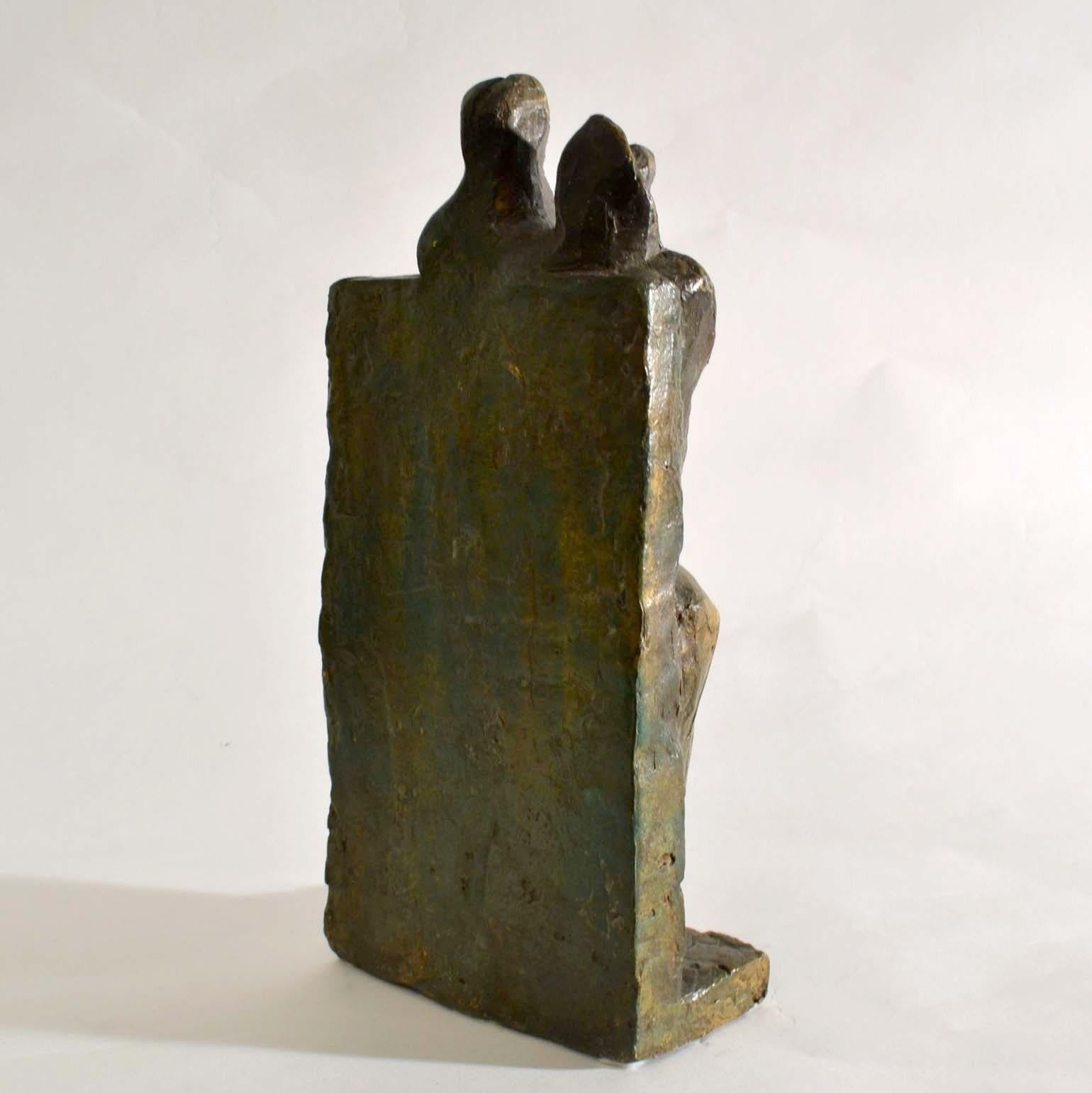 Cubist Style Bronze Sculpture of Man, Women and Child, Dutch 1960's For Sale 2