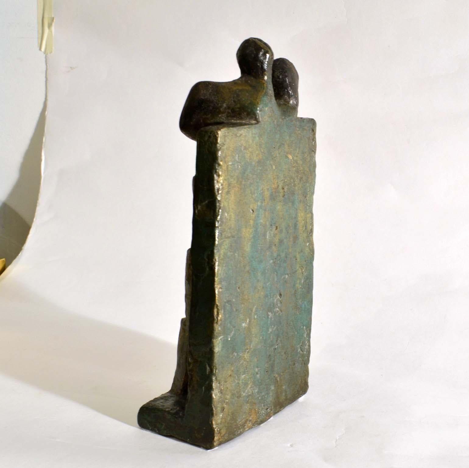 Cubist Style Bronze Sculpture of Man, Women and Child, Dutch 1960's For Sale 3