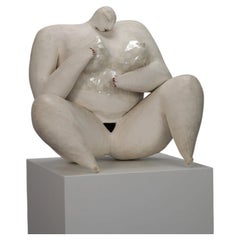 Expressive Ceramic Female Sculpture by Evelyn van Baarda, Netherlands, 1981