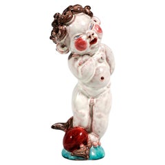 Expressive Ceramic Figurine, Cupid, By Walter Bosse, Kufstein, Austria 1924-1936