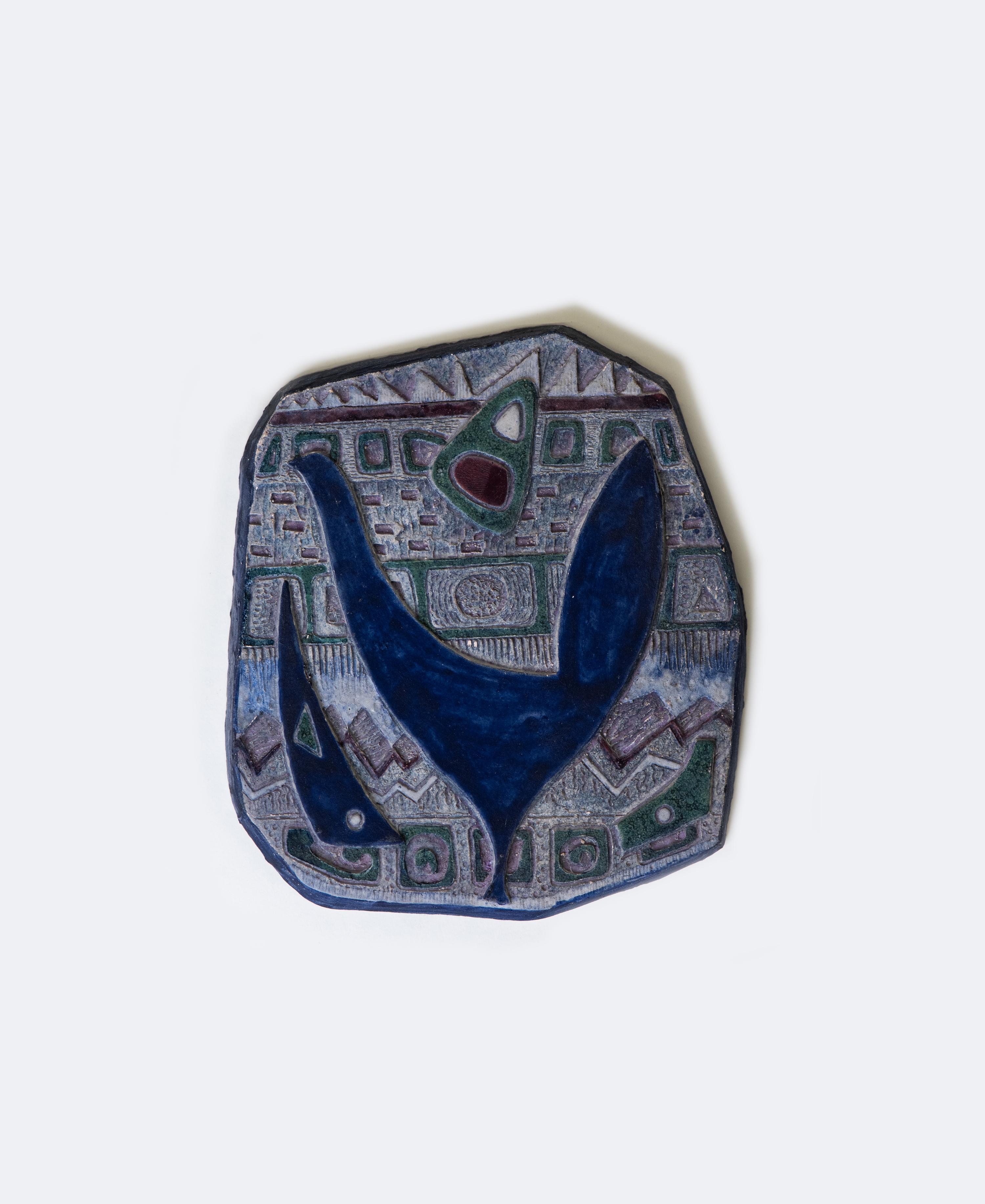 Relief expressif en céramique d'Eva Hellbom, Suède, années 1970 en vente 1