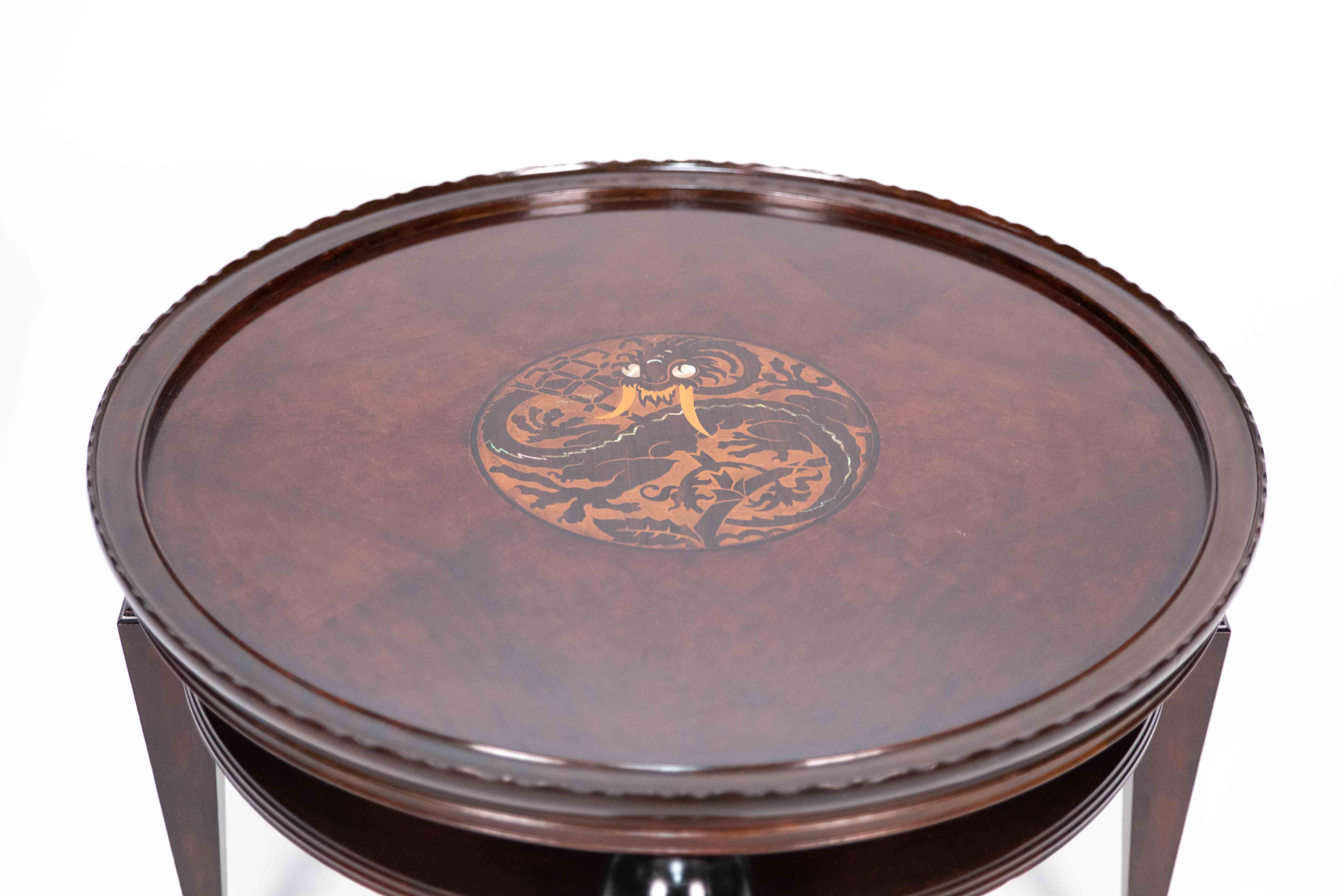 Marquetry Expressive Coffee Table, Attributed to Dr. Oskar Wlach, 1923 For Sale