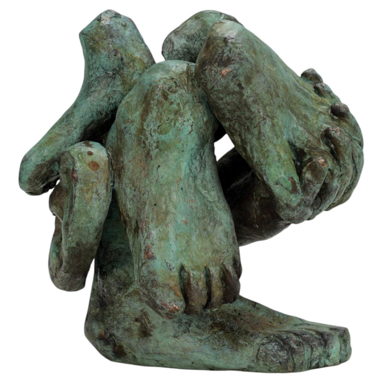 Expressive Figurative Bronze Sculpture, Netherlands, 1970s For Sale