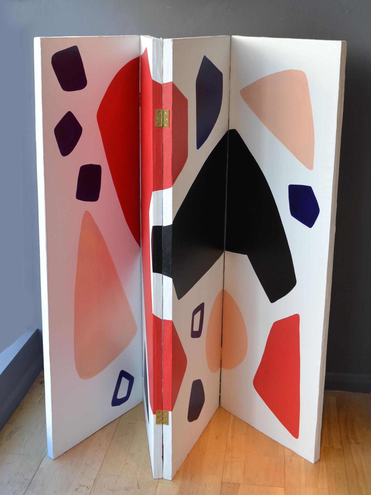 Hand Painted / Room Divider by Alice Louradour France 1