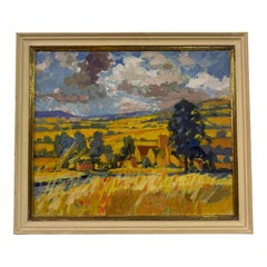 Pintura paisajística expresiva de la artista británica Elizabeth Jane Lloyd (1928-1995)