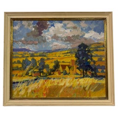Pintura paisajística expresiva de la artista británica Elizabeth Jane Lloyd (1928-1995)