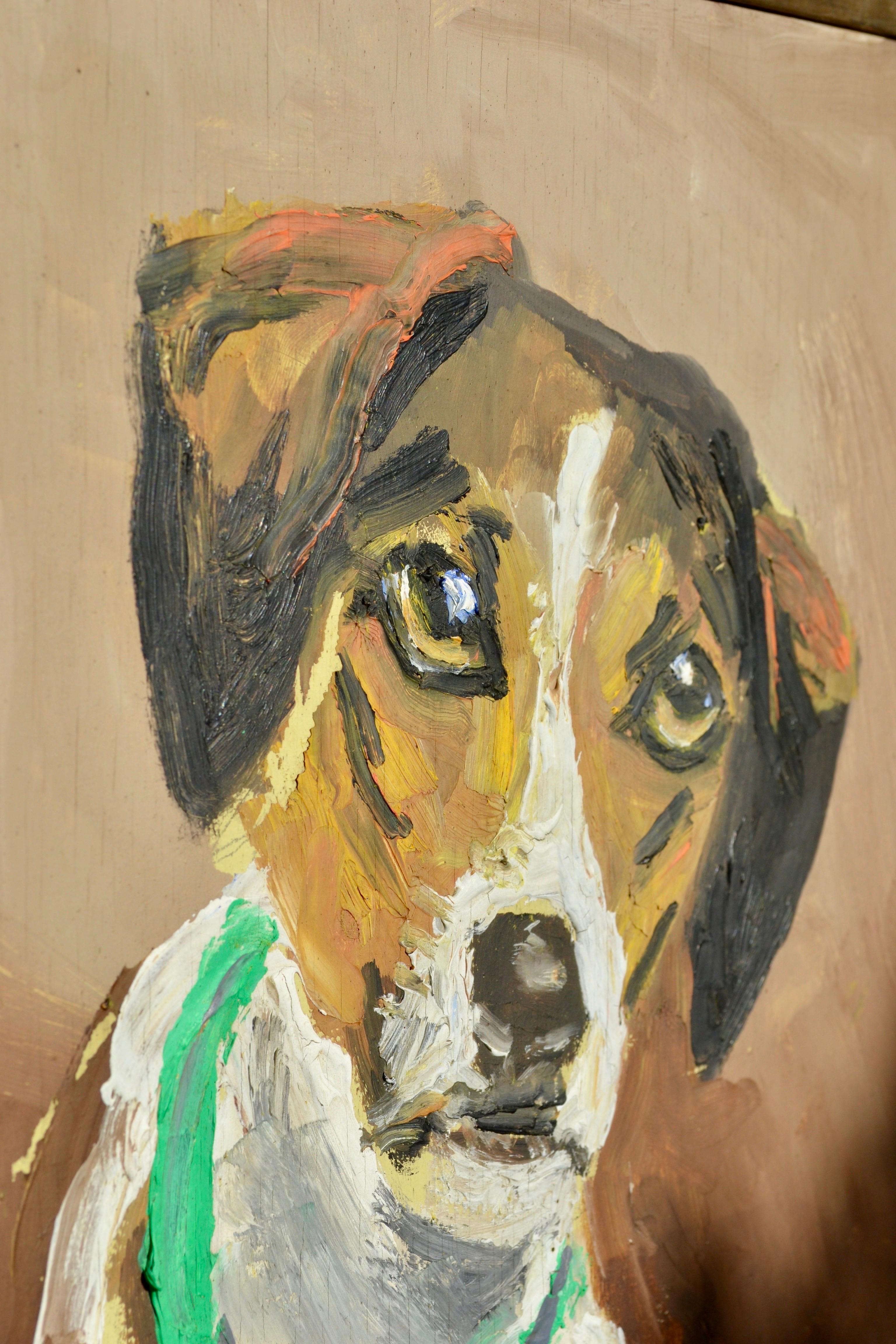 Stile provenzale Ritratto di cane moderno ed espressivo, firmato Mourry, Francia, anni '50 in vendita