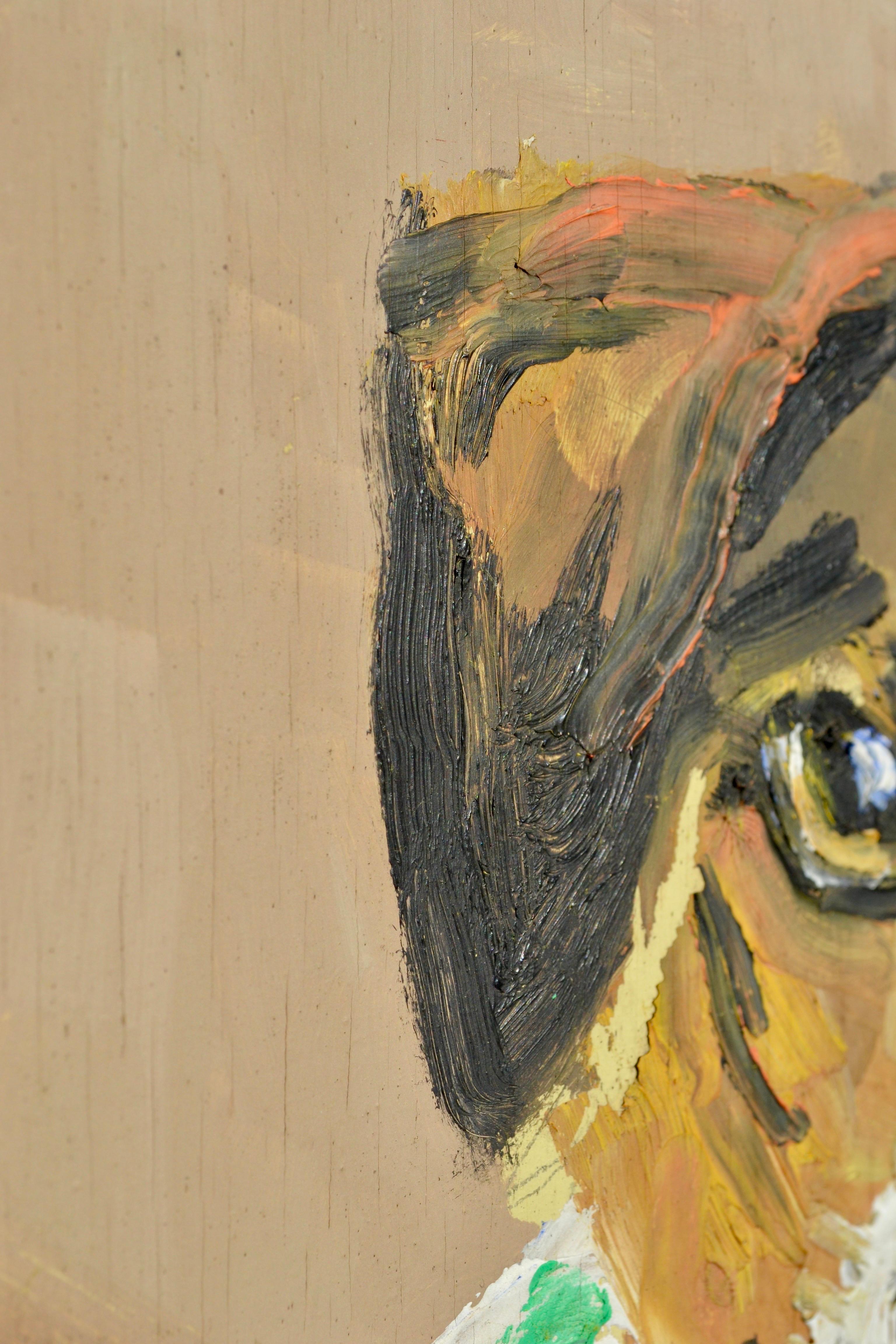 Francese Ritratto di cane moderno ed espressivo, firmato Mourry, Francia, anni '50 in vendita