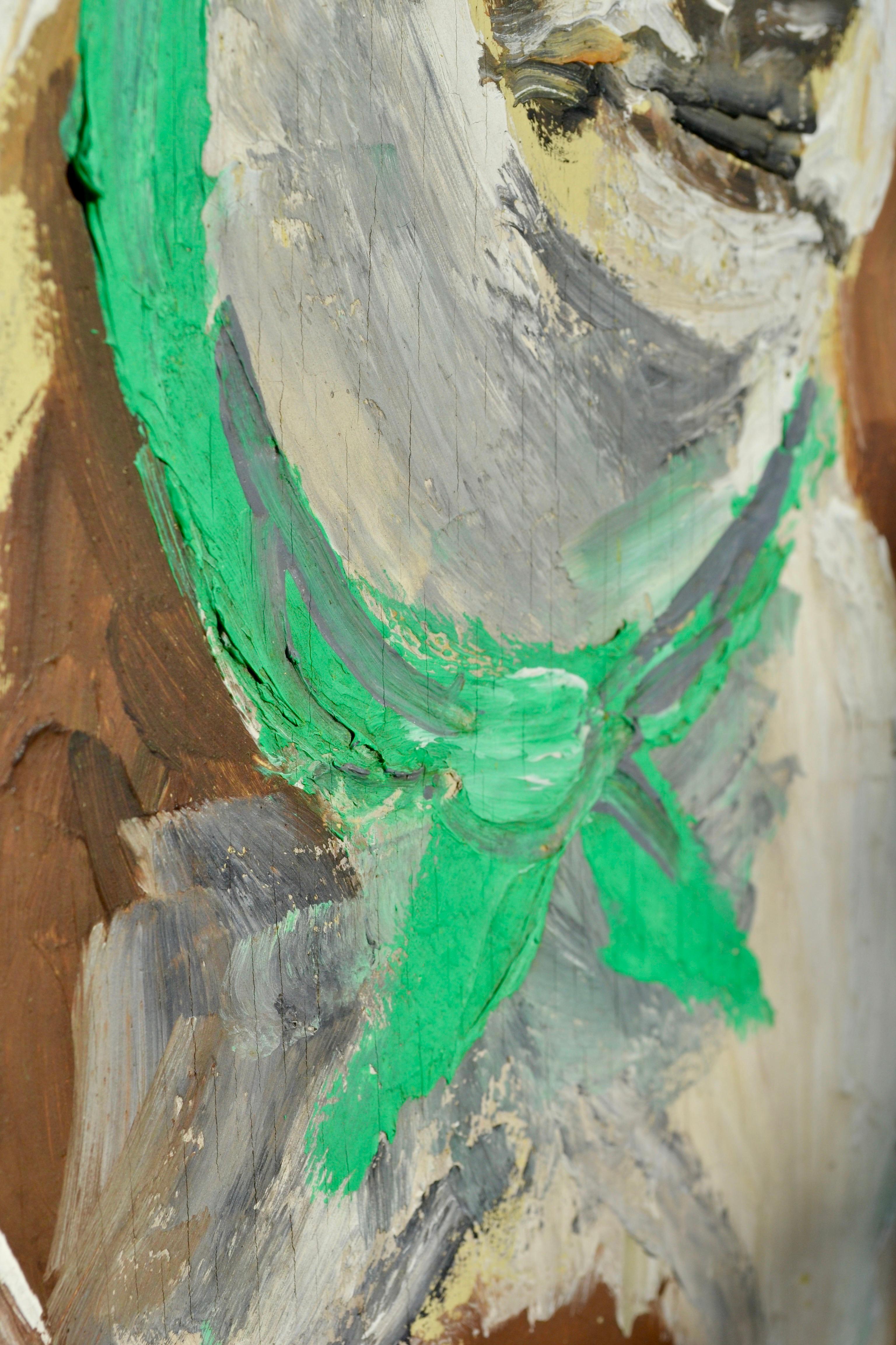 Ritratto di cane moderno ed espressivo, firmato Mourry, Francia, anni '50 In condizioni buone in vendita a SOTTEVILLE-LÈS-ROUEN, FR