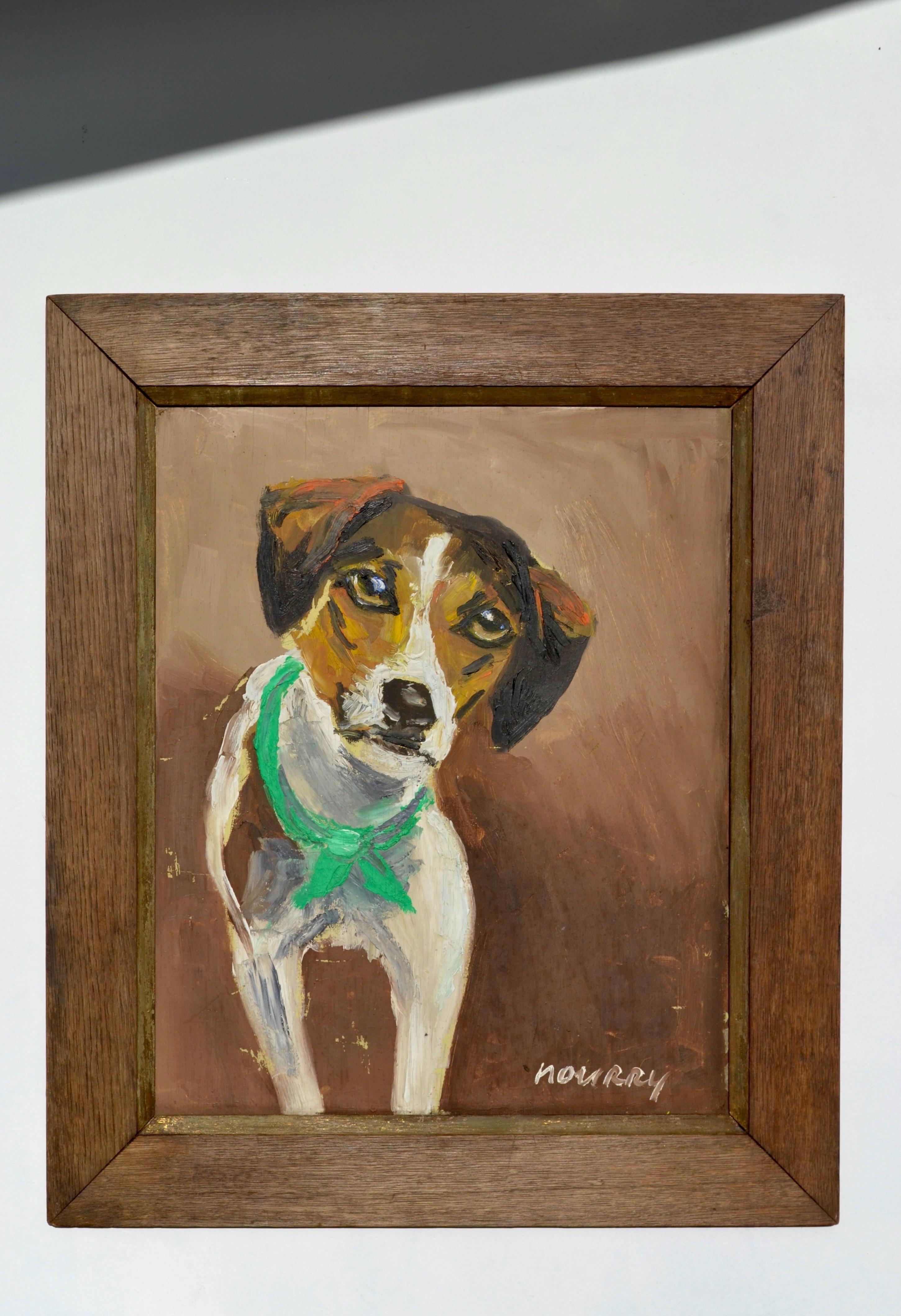 Ritratto di cane moderno ed espressivo, firmato Mourry, Francia, anni '50 in vendita 1