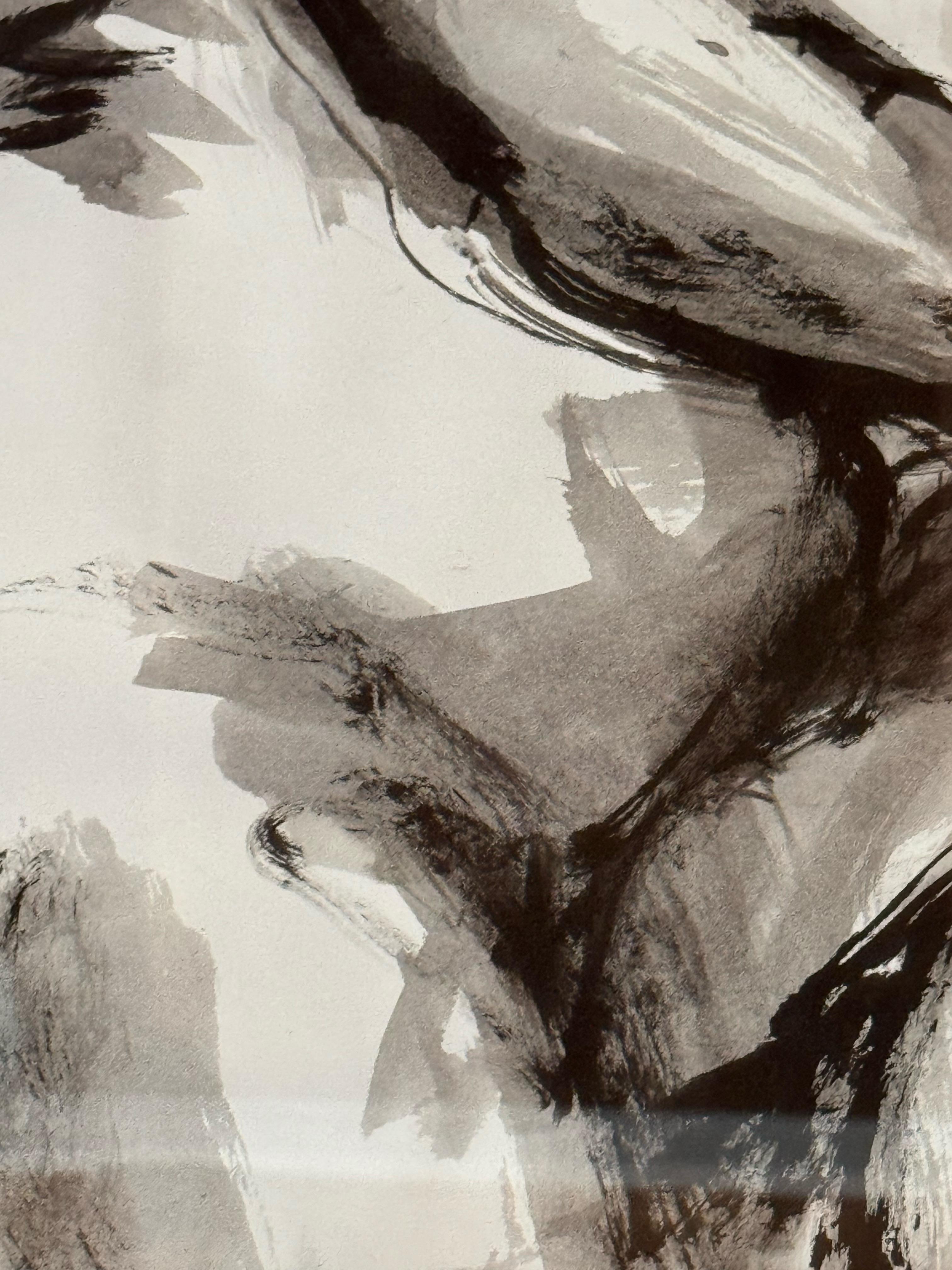 Expressive Monochromatic Nude Figure Study by William Delucchi, Signed and Dated For Sale 4