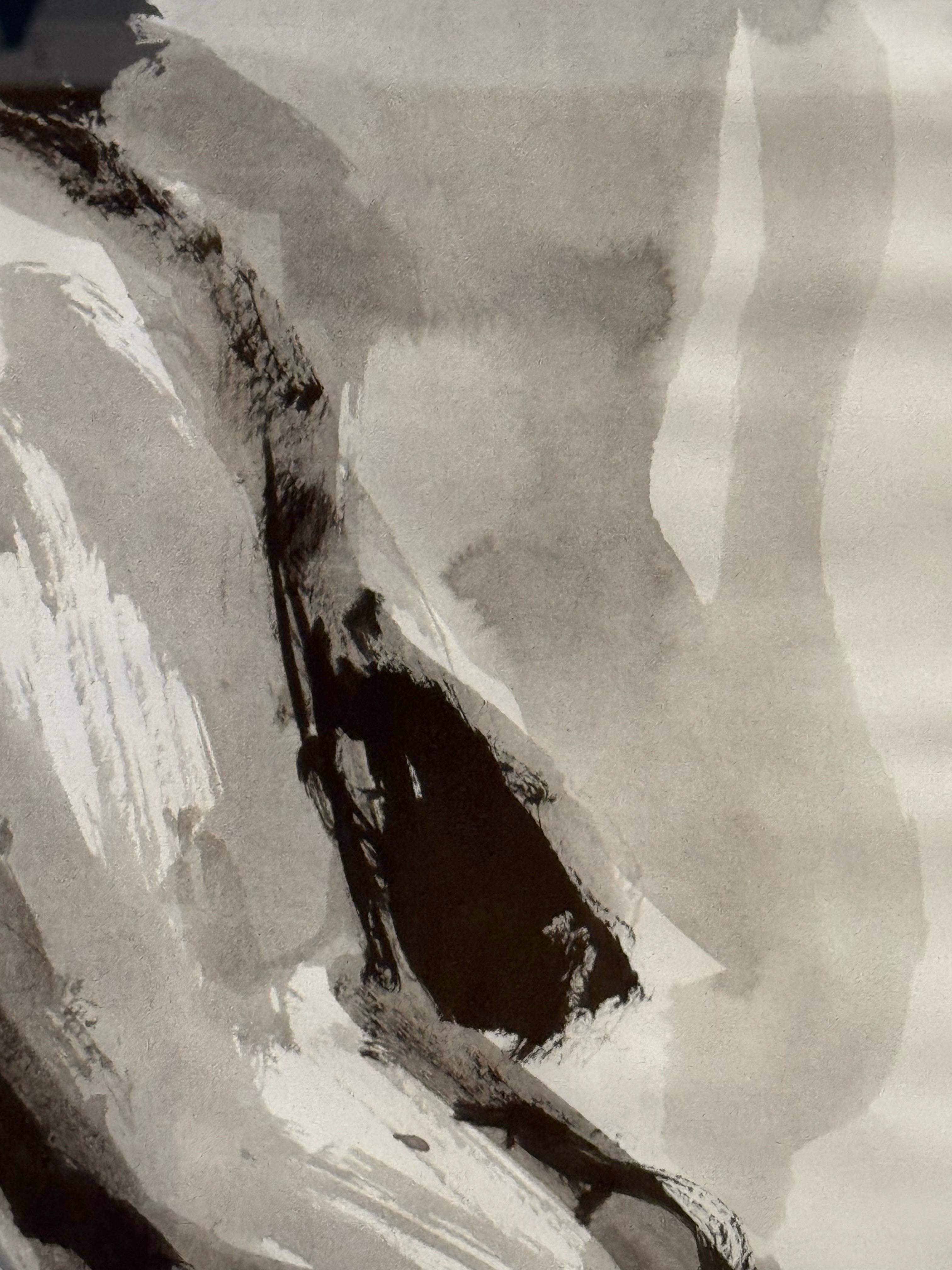 Expressive Monochromatic Nude Figure Study by William Delucchi, Signed and Dated For Sale 5