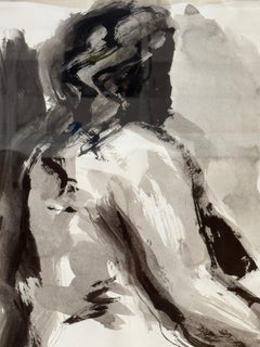 Expressive Monochromatic Nude Figure Study by William Delucchi, Signed and Dated