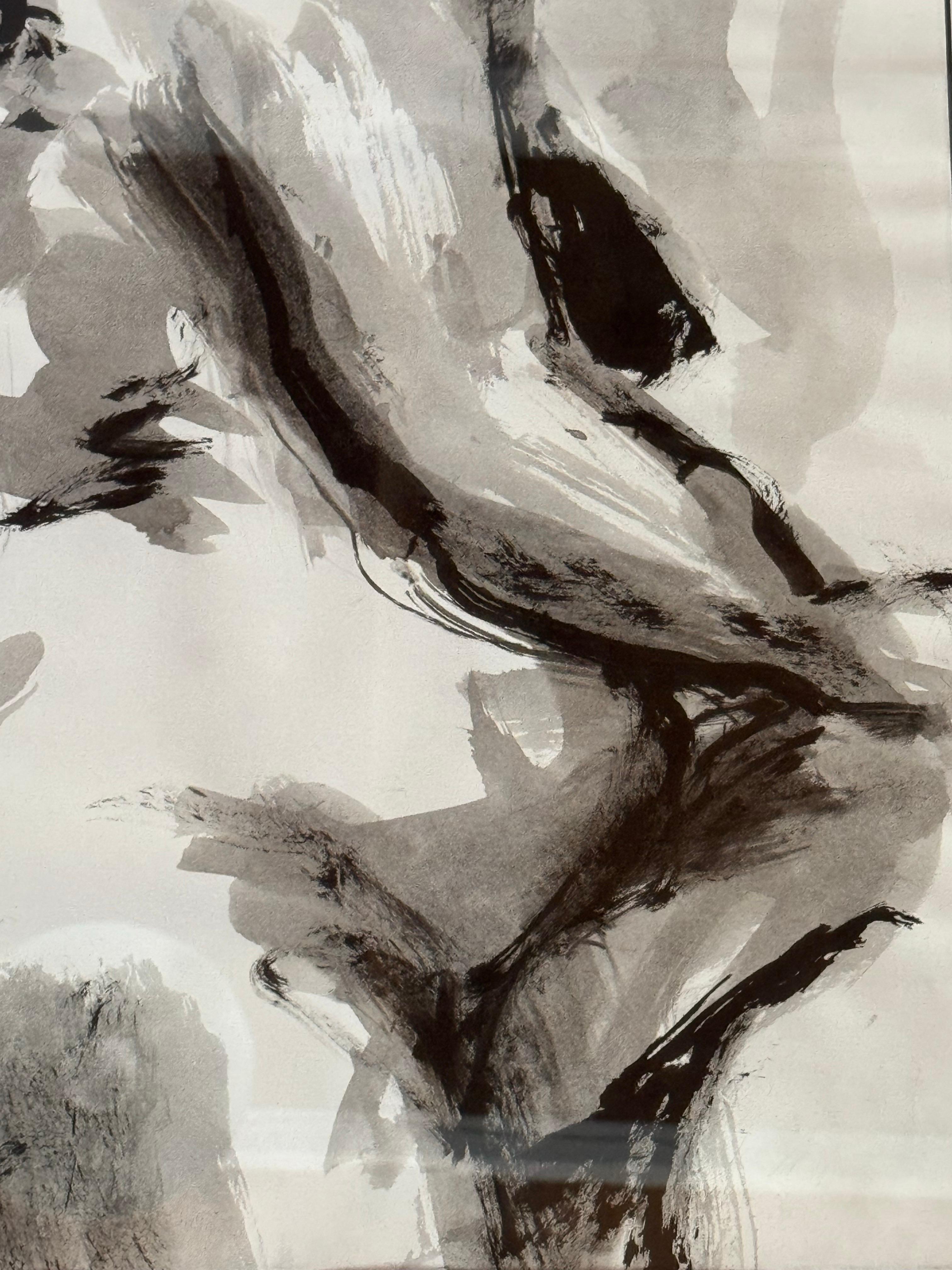 Modern Expressive Monochromatic Nude Figure Study by William Delucchi, Signed and Dated For Sale