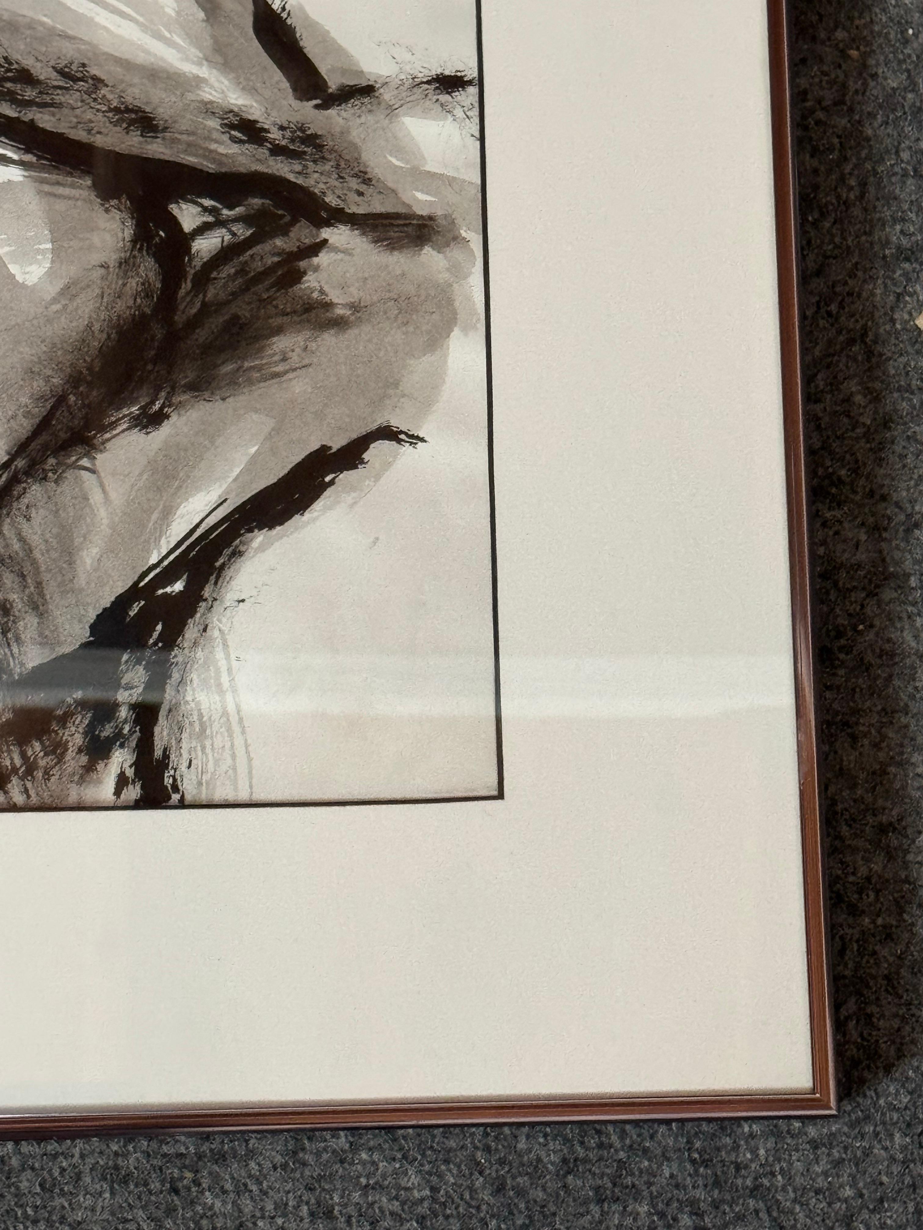 American Expressive Monochromatic Nude Figure Study by William Delucchi, Signed and Dated For Sale