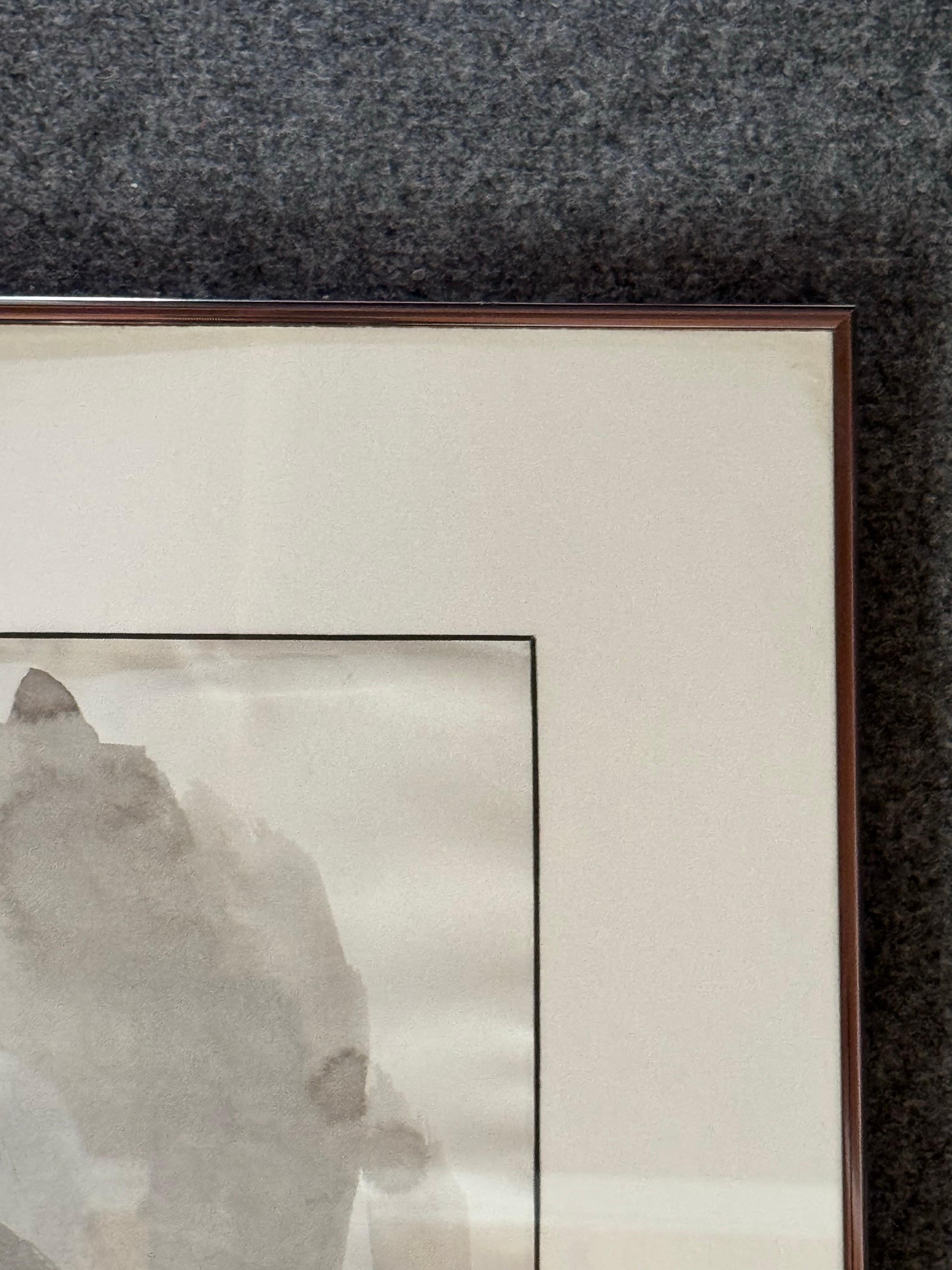 Late 20th Century Expressive Monochromatic Nude Figure Study by William Delucchi, Signed and Dated For Sale