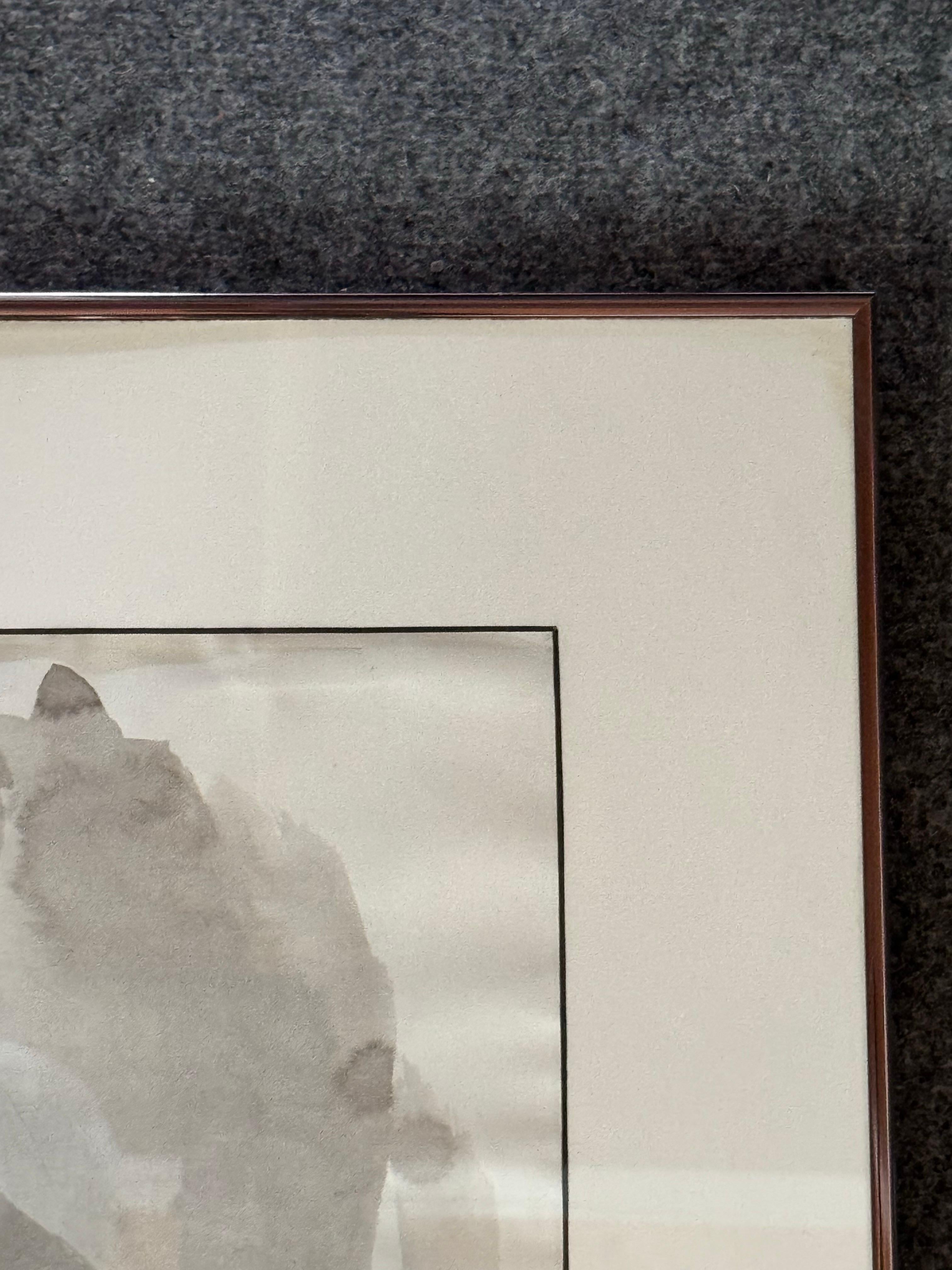 Paper Expressive Monochromatic Nude Figure Study by William Delucchi, Signed and Dated For Sale