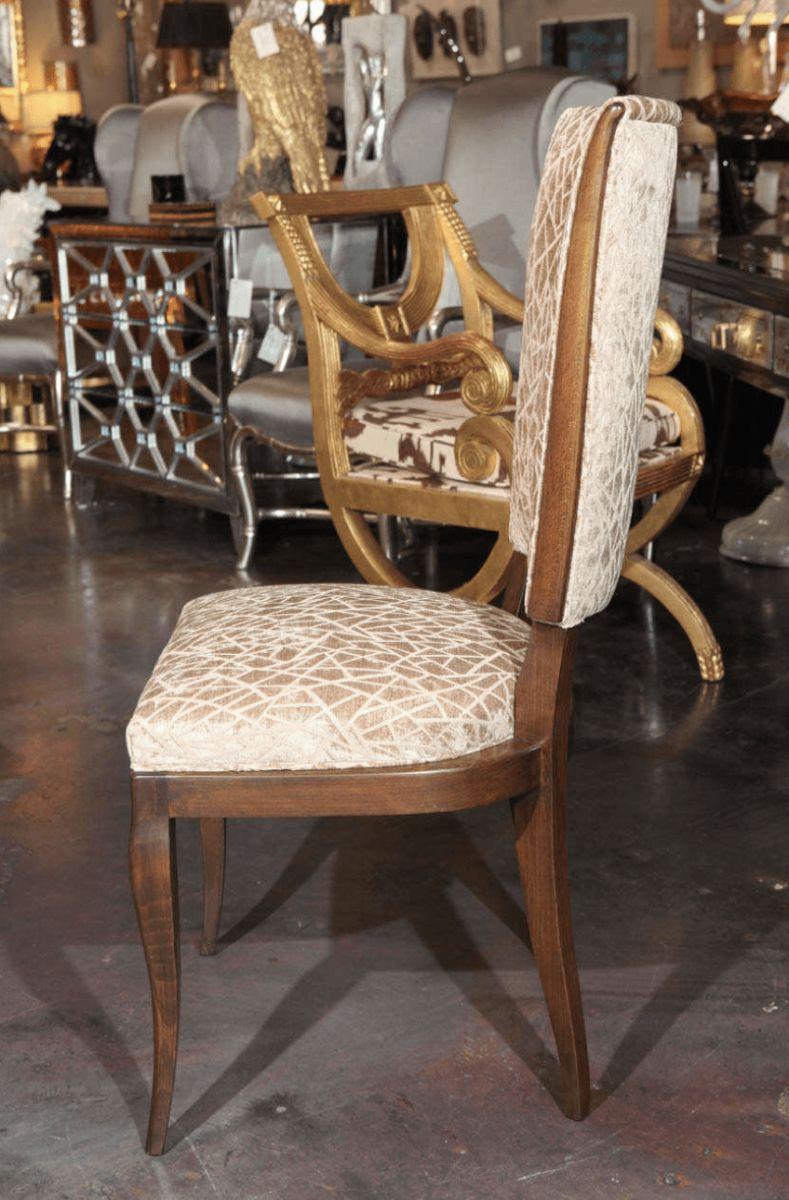 Expressive Set of Eight French Art Deco Chairs In Good Condition For Sale In Los Angeles, CA