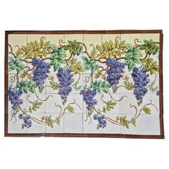 Exquise Large Panel Of Art Nouveau Glazed Relief Tiles by Gilliot, circa 1920