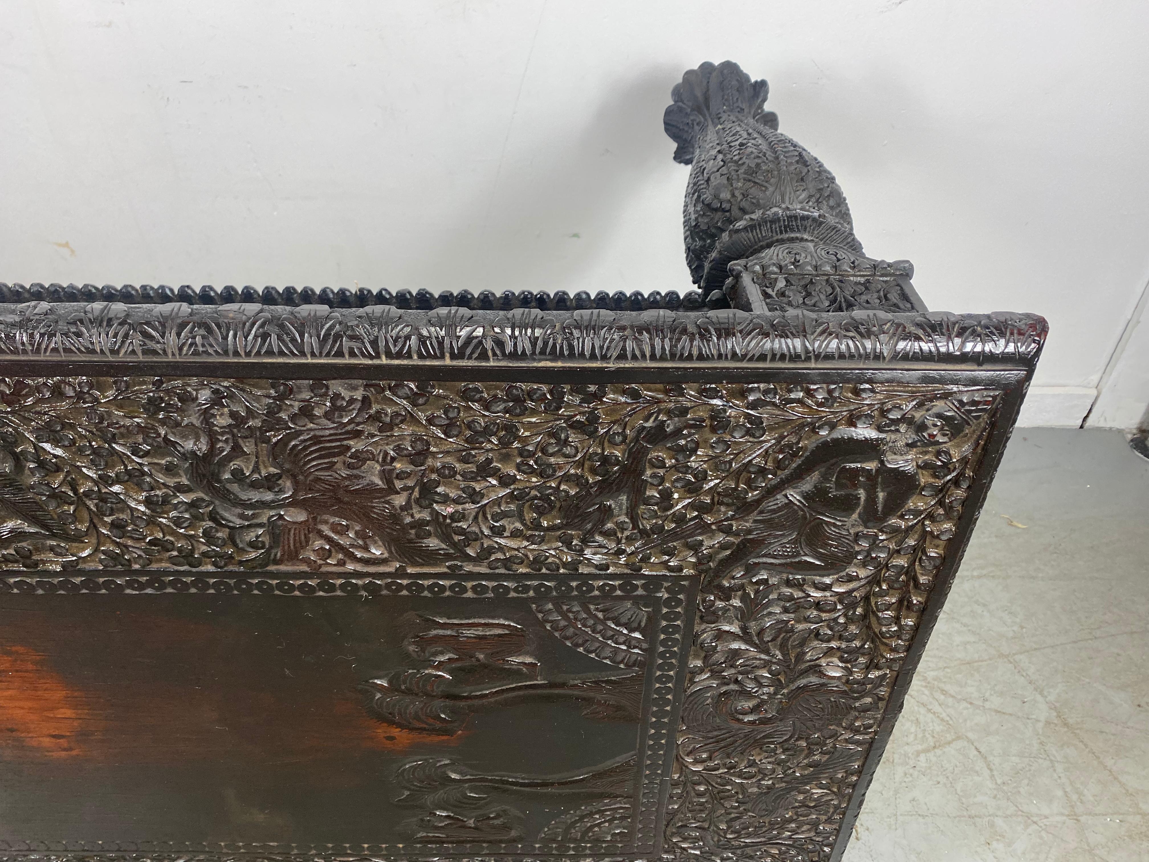 Exquisetly Carved Turn or the Century AngloIndian Table, Dining / Desk / Library In Good Condition In Buffalo, NY