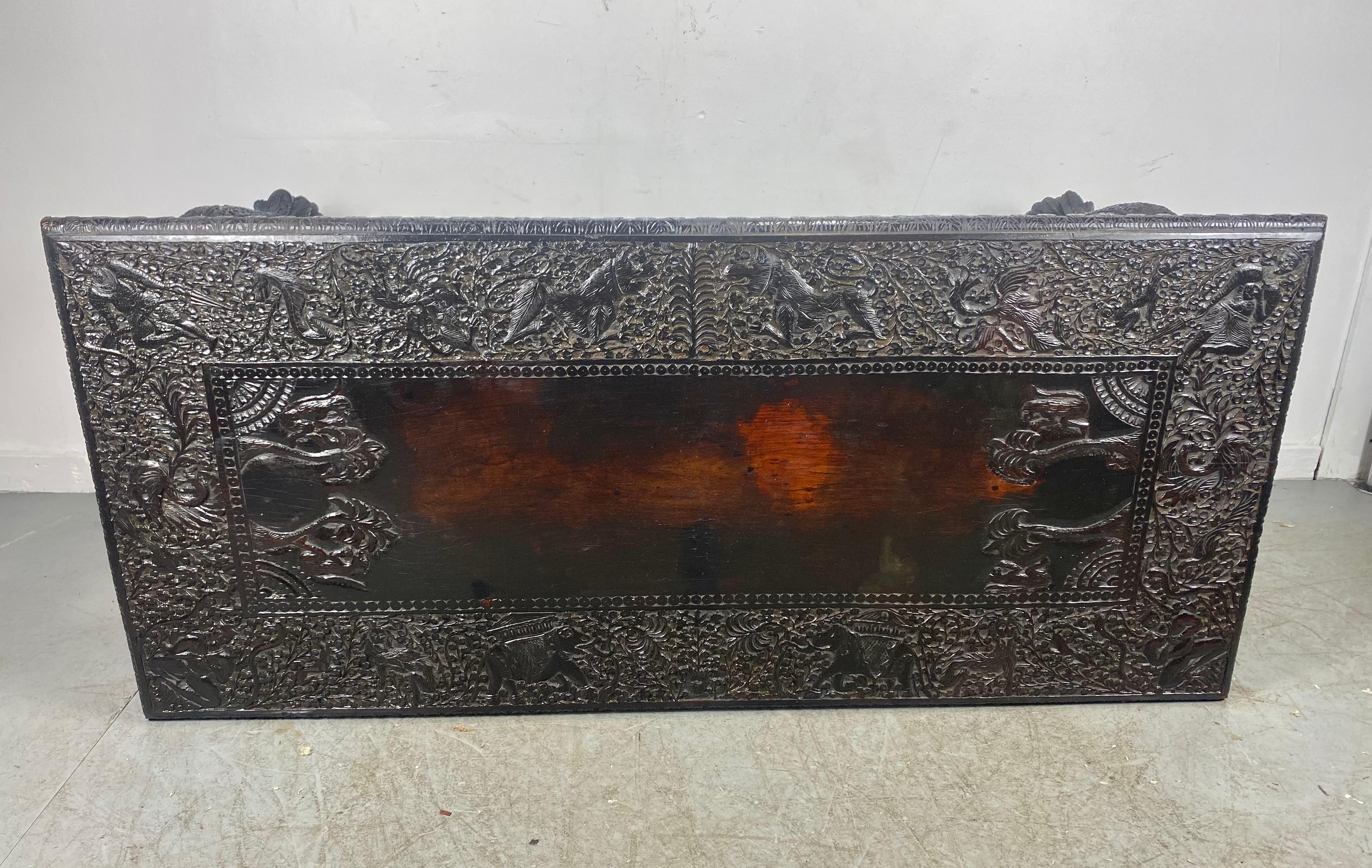 Rosewood Exquisetly Carved Turn or the Century AngloIndian Table, Dining / Desk / Library