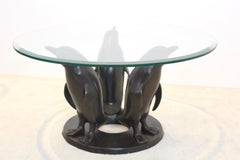 Exquisit Sculptural Bronze Penguin Coffee Table by J. Daste