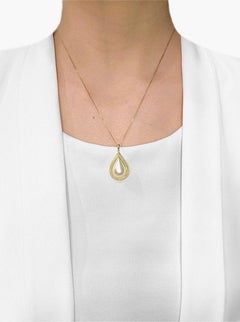 Squisito ciondolo con diamante naturale da 0,01 carati e perla Mabe in oro giallo 14 carati