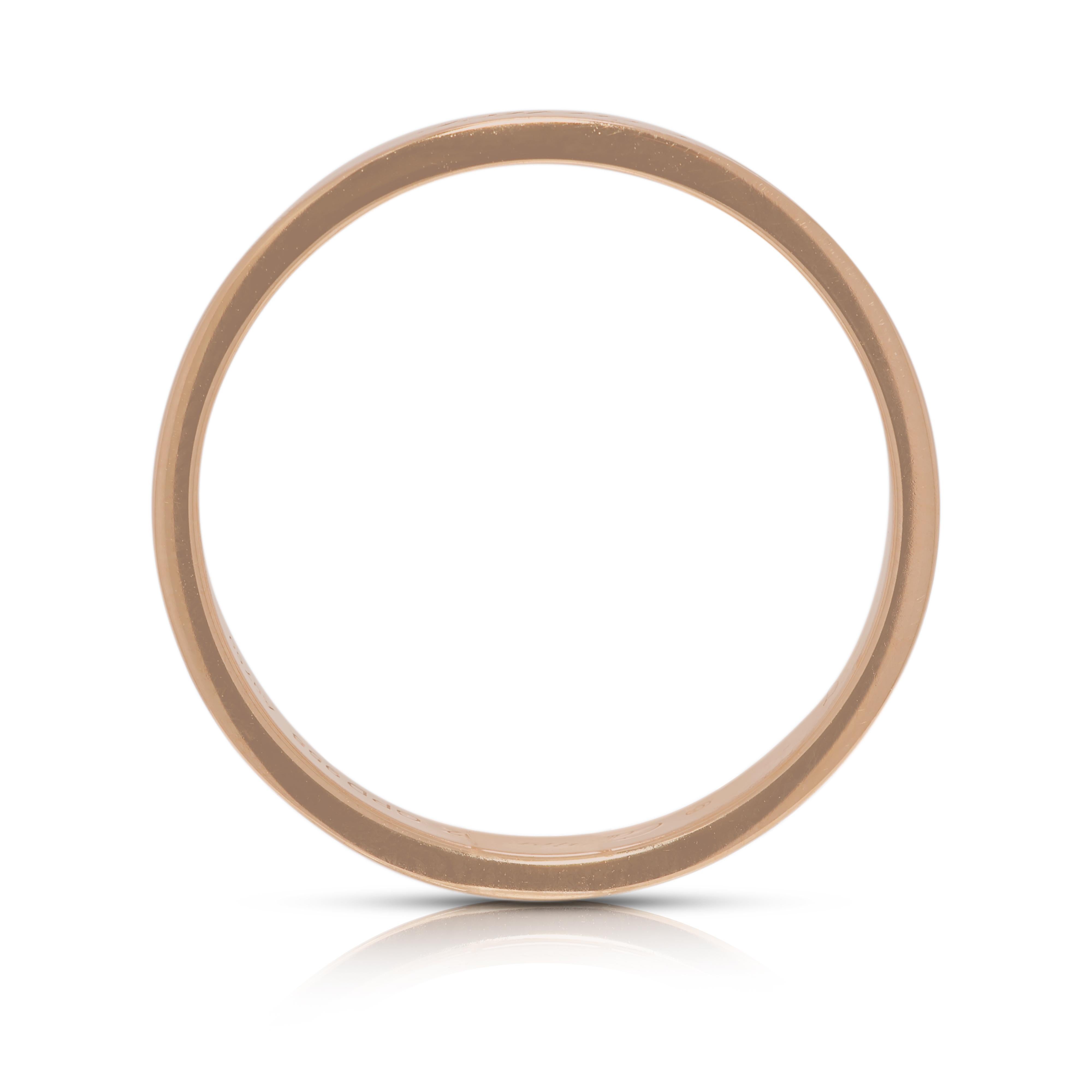 Exquisite 0.03ct Natural Diamond Cartier 18K Rose Gold Band Ring For Sale 2