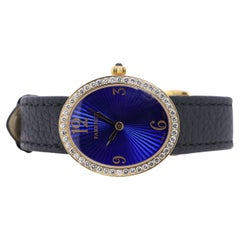Exquisite 0.04ct Sapphire Faberge Watch w/ Natural Diamonds in 18K Yellow Gold