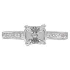 Exquisite 0.15ct Natural Diamond Pave Ring Setting in 18K White Gold