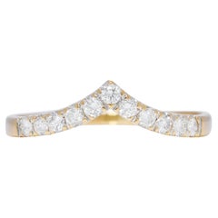 Exquisite 0.22ct Chevron Diamond Ring in 20K Yellow Gold