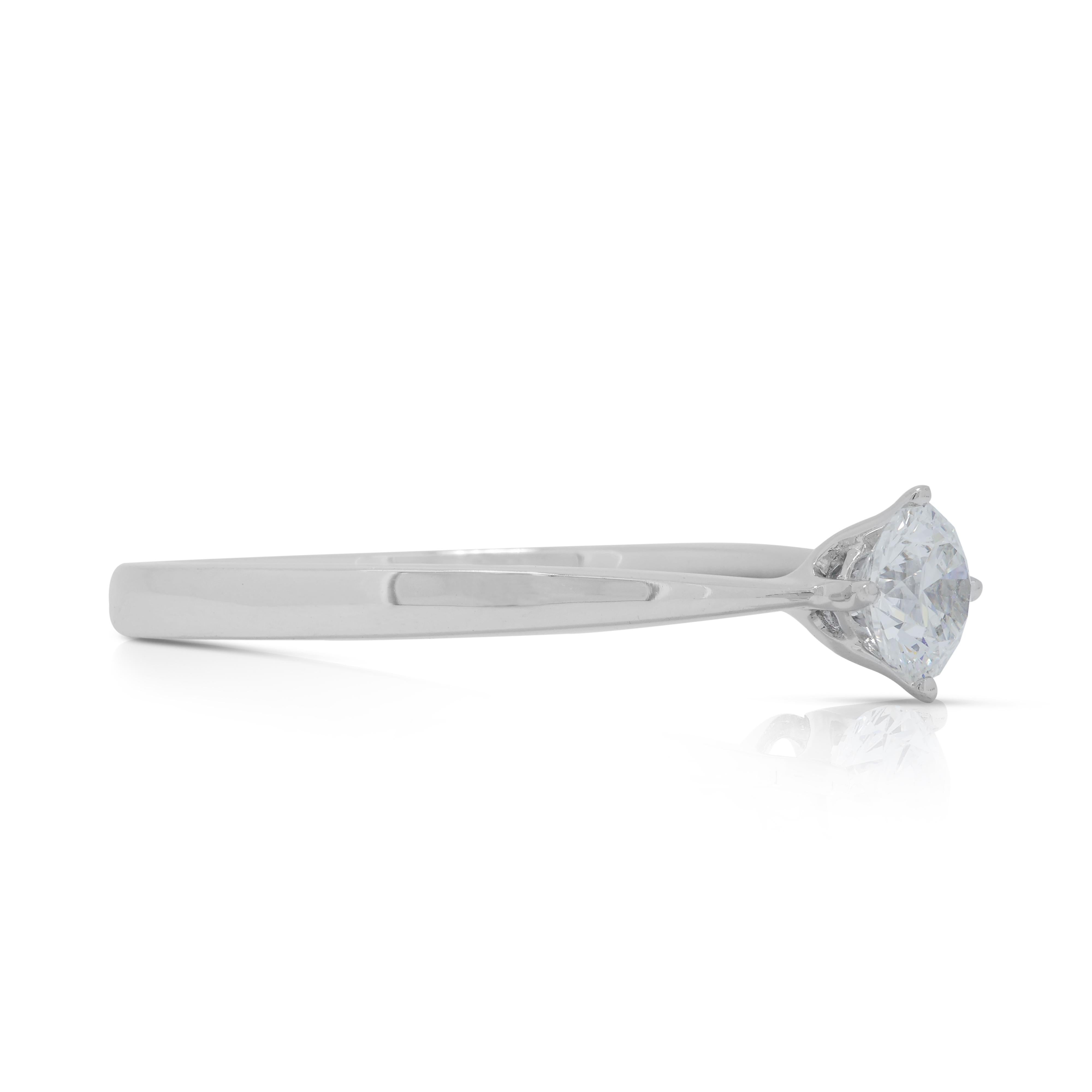 Exquisito Anillo Solitario de Diamantes de 0,24 quilates en Oro Blanco de 18 quilates en Nuevo estado para la venta en רמת גן, IL