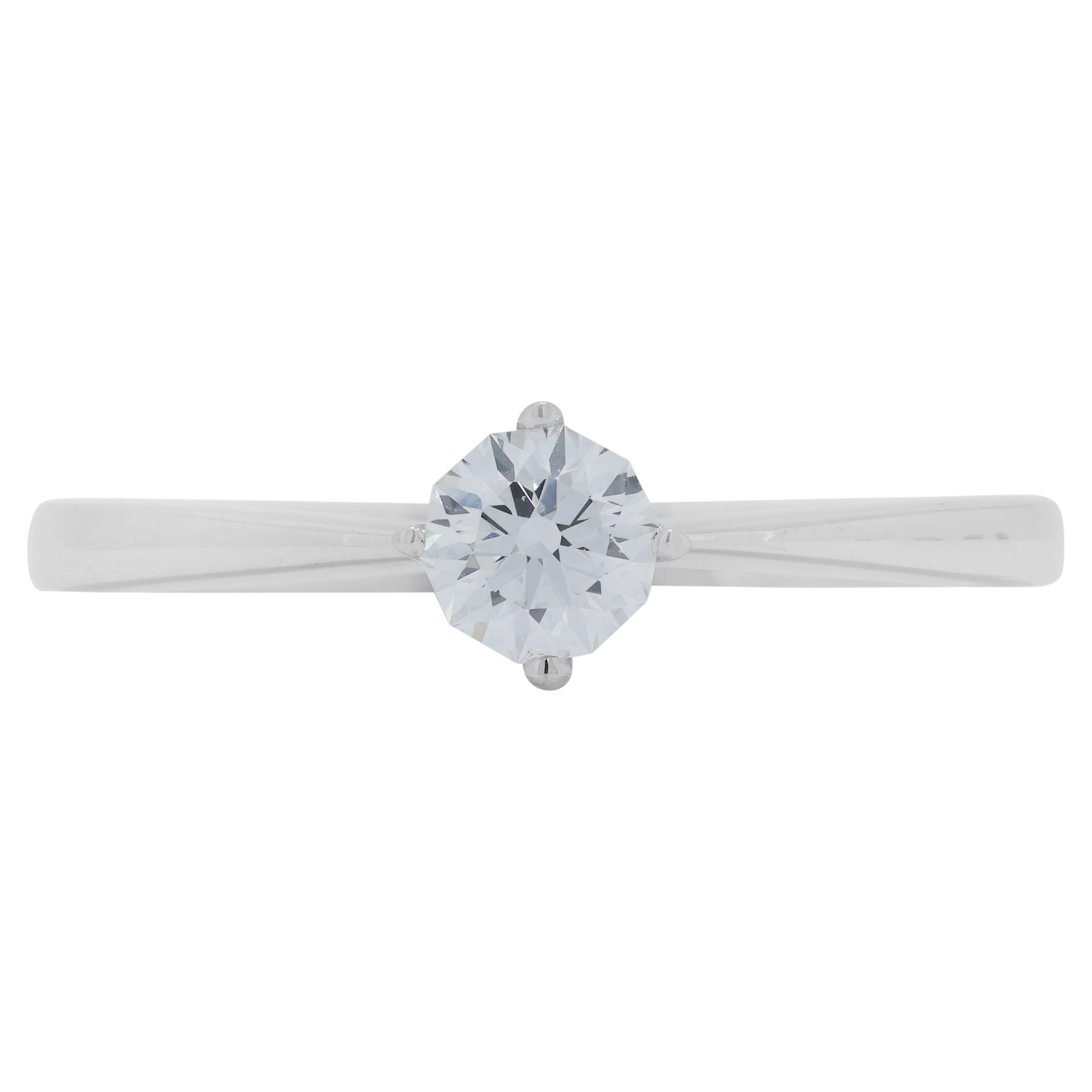 Exquisite 0.24ct Diamond Solitaire Ring in 18K White Gold