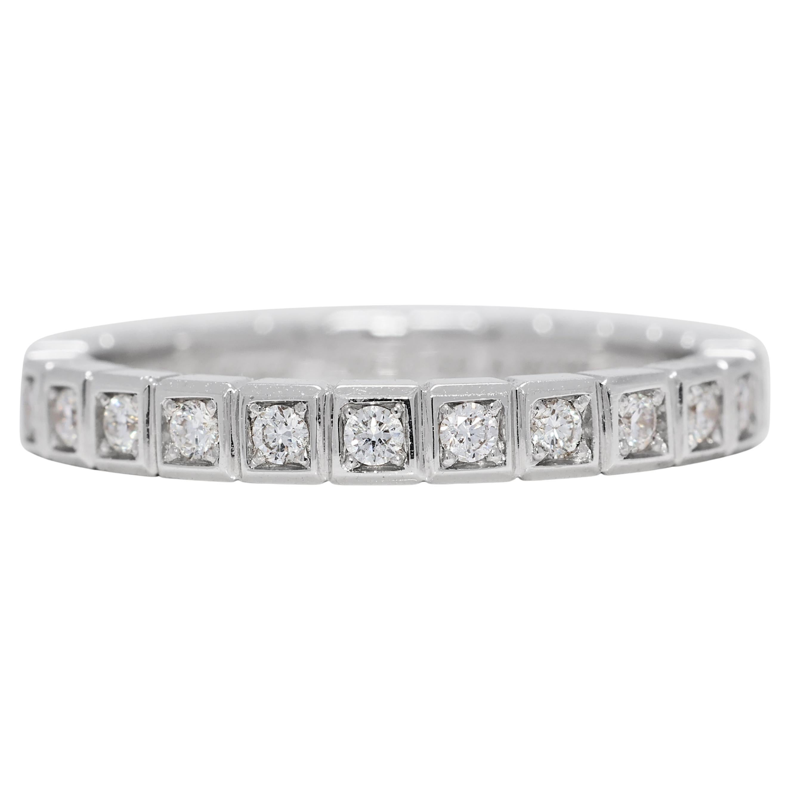 Exquisite 0.24ct Natural Diamonds 18K White Gold Chopard Ring