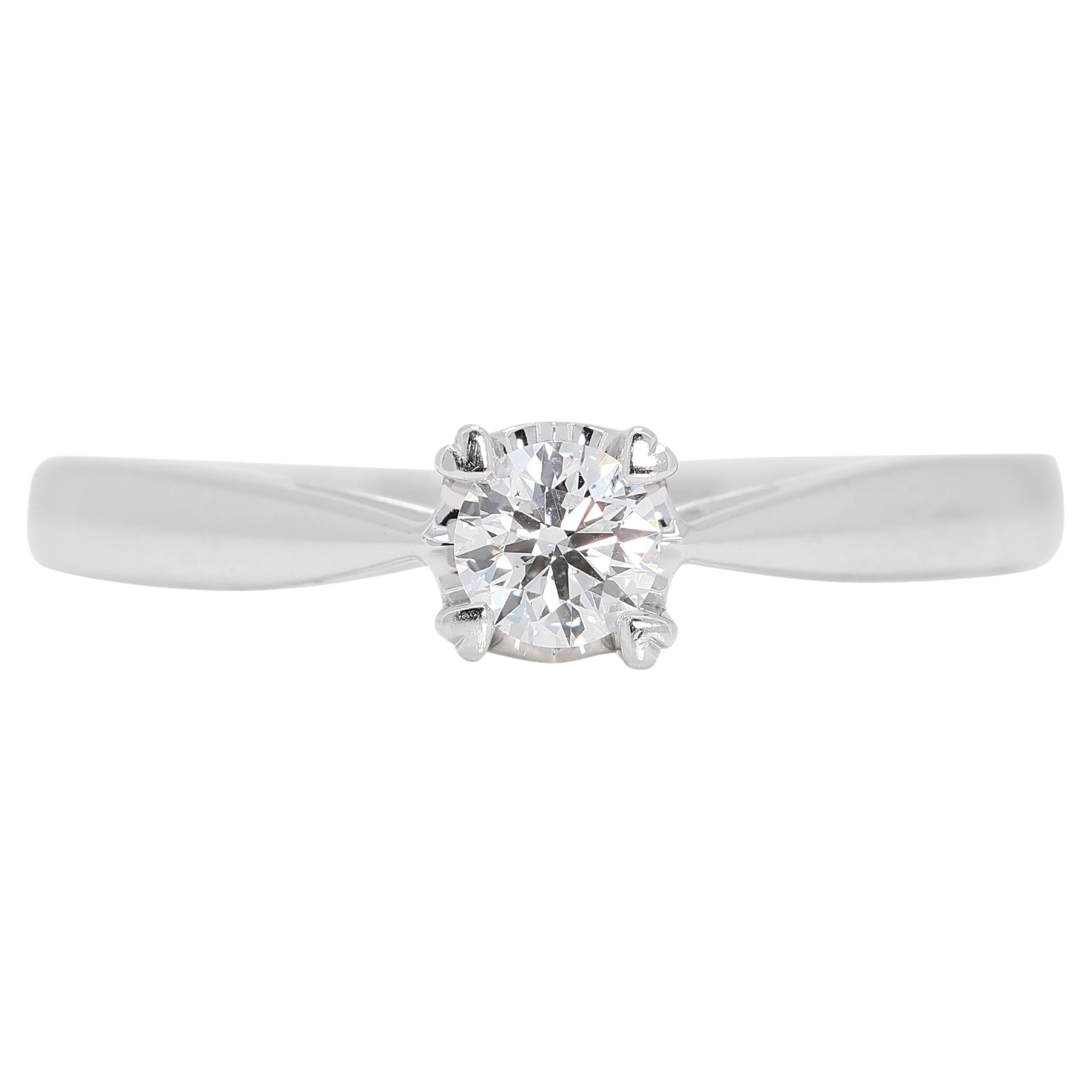Exquisite 0.25ct Natural Diamond Pave Ring in 18K White Gold