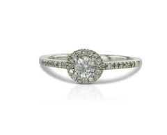 Exquisite 0.27ct Halo Ring in 14K White Gold
