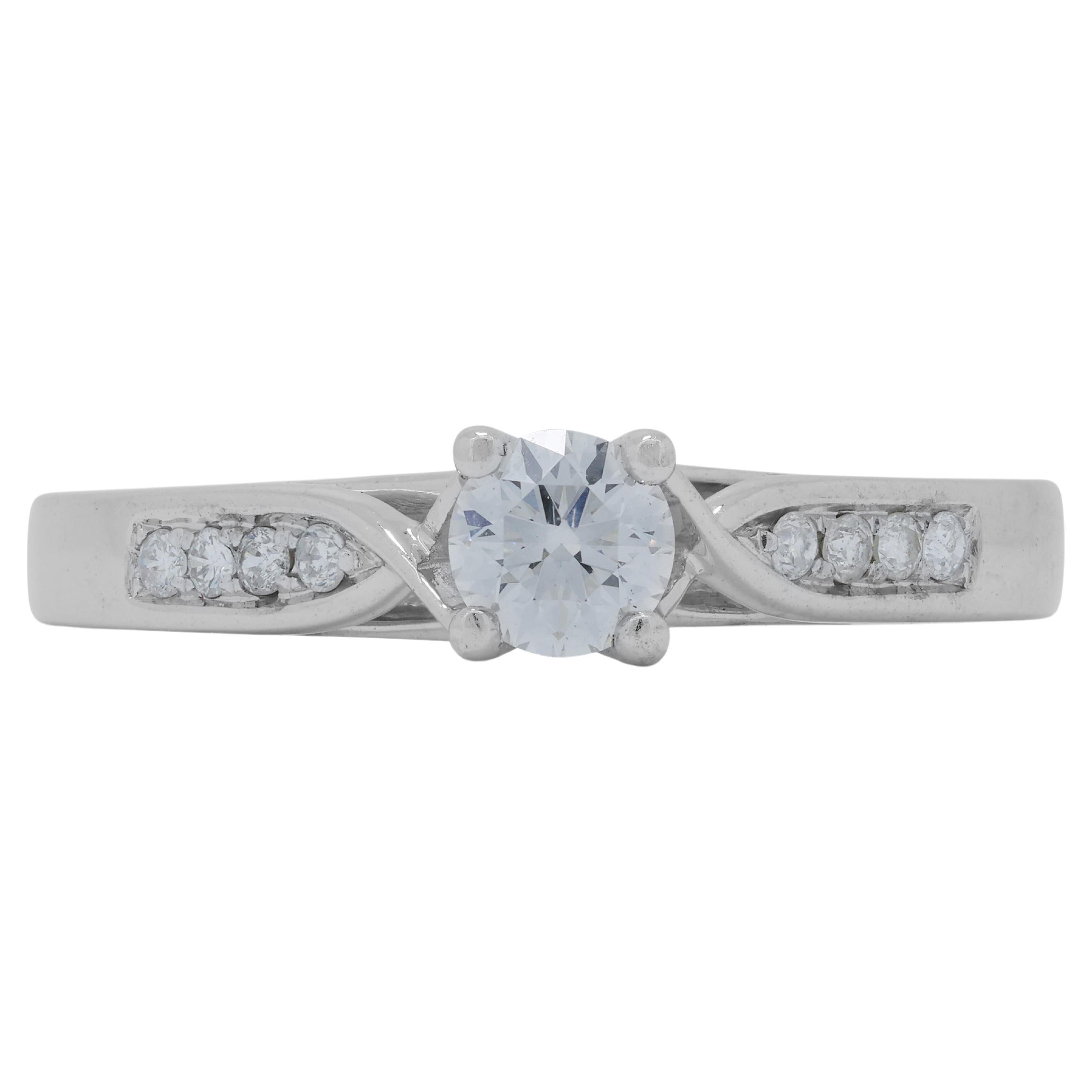Exquisite 0.30ct Diamonds Pave Ring in 18K White Gold