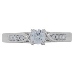 Exquisite 0.30ct Diamonds Pave Ring in 18K White Gold
